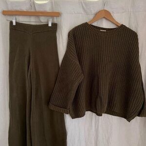 The Simple Folk Organic Cotton Olive Knit Pants